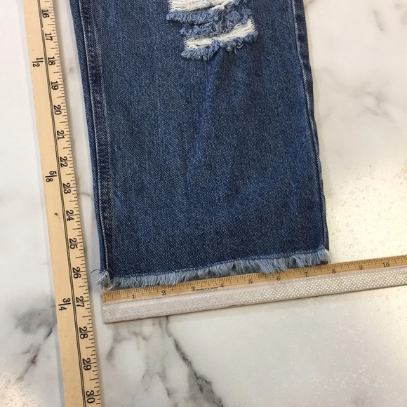 Vanilla Star 90s Boyfriend Jeans Womens 15 Medium Wash Distressed Button Fly - Picture 8 of 12